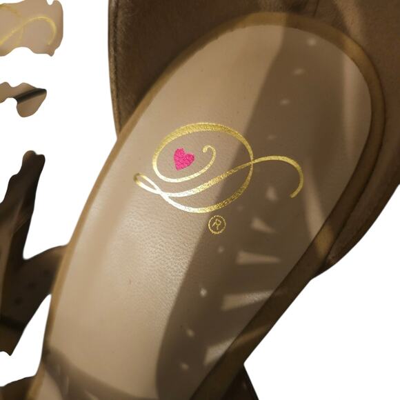 NWOT Golden Tan Cutout Platform Heels By Delicious Shoes Women's Size 7.5 - Picture 9 of 10